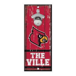 Louisville Cardinals Sign Wood 5x11 Bottle Opener