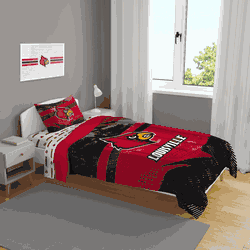 Louisville Cardinals Slanted Stripe 4 PC Twin Bed in a Bag
