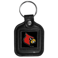Louisville Cardinals Square Leatherette Key Chain