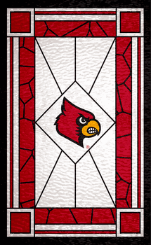 Louisville Cardinals Stained Glass 11x19 Wood Sign