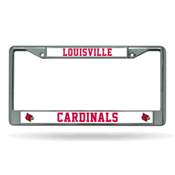 Louisville Cardinals Standard Chrome Frame with Plastic Inserts 12" x 6" Car/Truck Auto Accessory