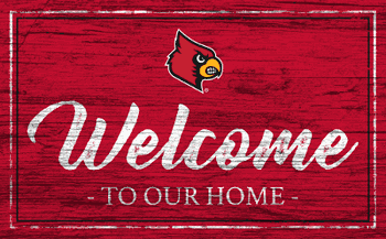 Louisville Cardinals Team Color Welcome 11x19 Sign