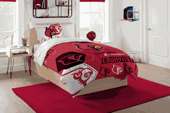 NCAA Louisville Cardinals Hexagon Twin Comforter Set