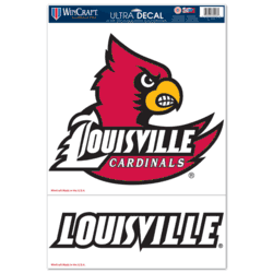Louisville Cardinals Ultra Decal 11in x 17in Logo