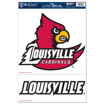 Louisville Cardinals Ultra Decal 11in x 17in Logo