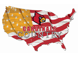Louisville Cardinals USA Shape Flag Cutout