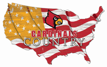 Louisville Cardinals USA Shape Flag Cutout