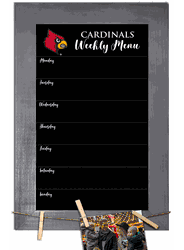 Louisville Cardinals Weekly Chalkboard with frame & clothespins 11x19 Sign