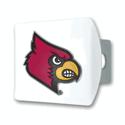 Louisville White Metal Hitch Cover with  3D Color Emblem