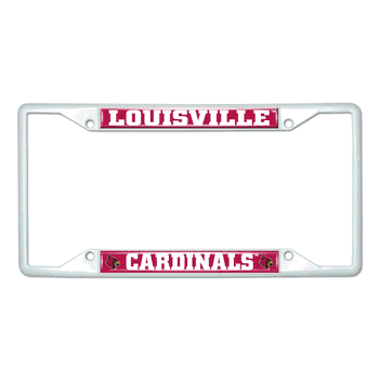 Louisville White Metal License Plate Frame - 6.25