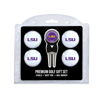 LSU 4 Ball Gift Set + Divot Tool & Marker