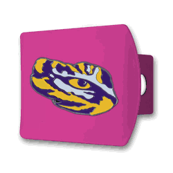 LSU Pink Metal Hitch Cover with  3D Color Emblem