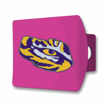 LSU Pink Metal Hitch Cover with  3D Color Emblem