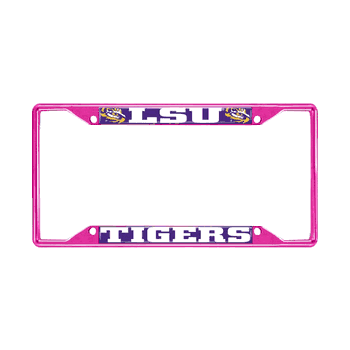 LSU Pink Metal License Plate Frame - 6.25