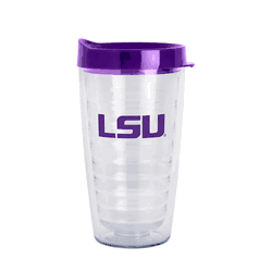 LSU Tigers 16oz Flipside Dbl Wall Clear Tumbler