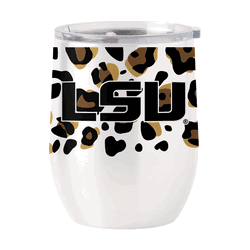 LSU Tigers 16oz Neutral Leopard Stainless Curved Beverage