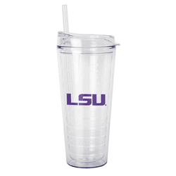 LSU Tigers 22oz Flipside Dbl Wall Clear Tumbler