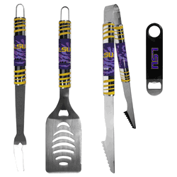 LSU Tigers 3 pc BBQ Set and Bottle Opener