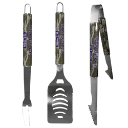LSU Tigers 3 pc BBQ Set w/Mossy Oak Camo