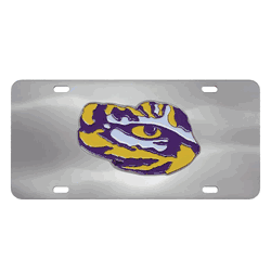 LSU Tigers 3D Stainless Steel License Plate
