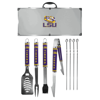 LSU Tigers 8 pc Logo BBQ Set