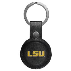 LSU Tigers AirTag Compatible Leather Key Chain
