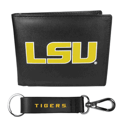 LSU Tigers Bi-fold Wallet & Strap Key Chain