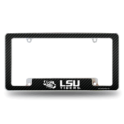 LSU Tigers Black 12" x 6" Chrome All Over Automotive License Plate Frame