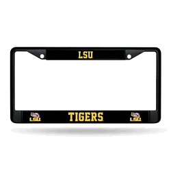 LSU Tigers  Black Chrome Frame with Plastic Inserts 12" x 6" Car/Truck Auto Accessory