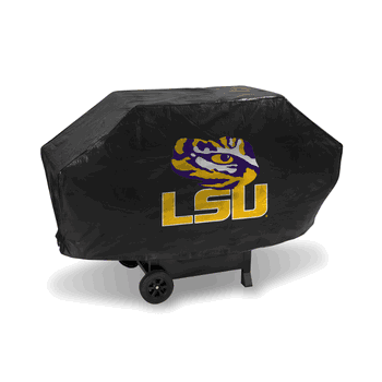 LSU Tigers Black Deluxe Vinyl Grill Cover - 68