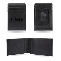LSU Tigers Black Laser Engraved Front Pocket Wallet