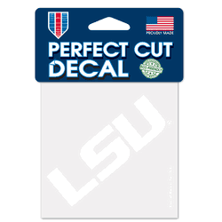 LSU Tigers Decal 4x4 Perfect Cut White