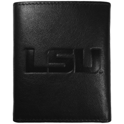 LSU Tigers Embossed Leather Tri-fold Wallet