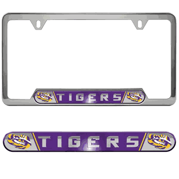 LSU Tigers Embossed License Plate Frame, 6.25in x 12.25in