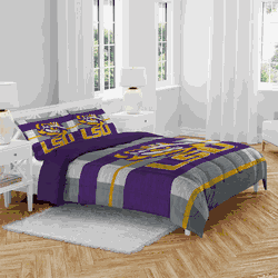 LSU TIGERS Heather Stripe 3 PC Full/Queen Bed in a Bag