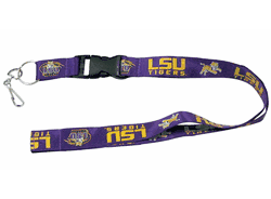 LSU Tigers Lanyard - Breakaway with Key Ring
