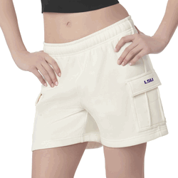 LSU Tigers NCAA Kadi Cargo Fleece Shorts Bone XL