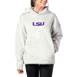 LSU Tigers NCAA Kadi Hoodie with Zipper Pockets Heather Grey Medium