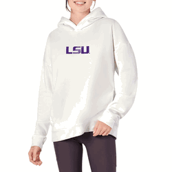LSU Tigers NCAA Kadi Hoodie with Zipper Pockets White Large