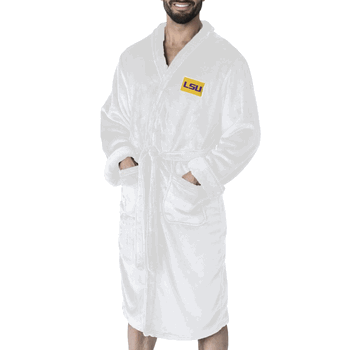 LSU Tigers NCAA White Out Silk Touch Robe Large/XLarge