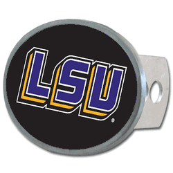 LSU Tigers Oval Metal Hitch Cover Class II and III