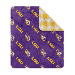 LSU Tigers Plush Sherpa Throw 50x60