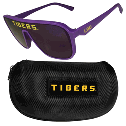 LSU Tigers Shield Sunglasses with Case