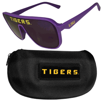 LSU Tigers Shield Sunglasses with Case
