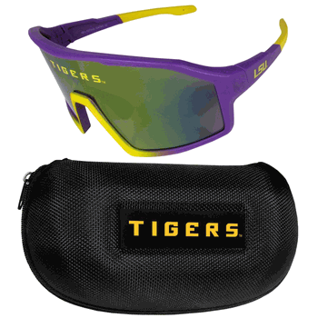 LSU Tigers Shield Sunglasses with Case