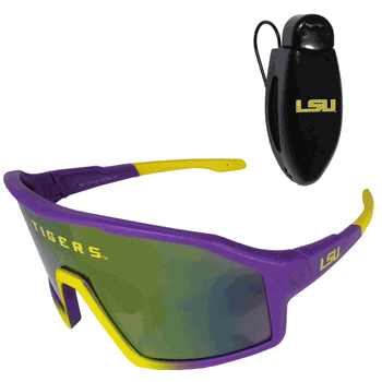 LSU Tigers Shield Sunglasses with Visor Clip