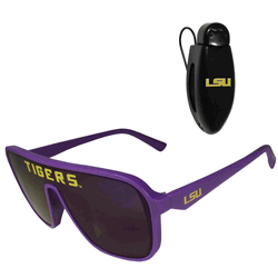 LSU Tigers Shield Sunglasses with Visor Clip