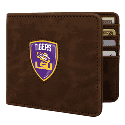 LSU Tigers Shield Wallet - Brown