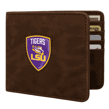 LSU Tigers Shield Wallet - Brown