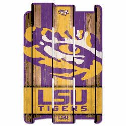 LSU Tigers Sign 11x17 Wood Fence Style